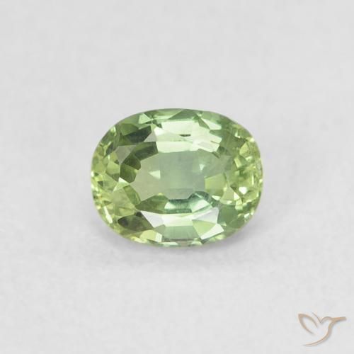 0.44ct Natürlicher Warmes Grün Saphir, Oval, VVS-VS