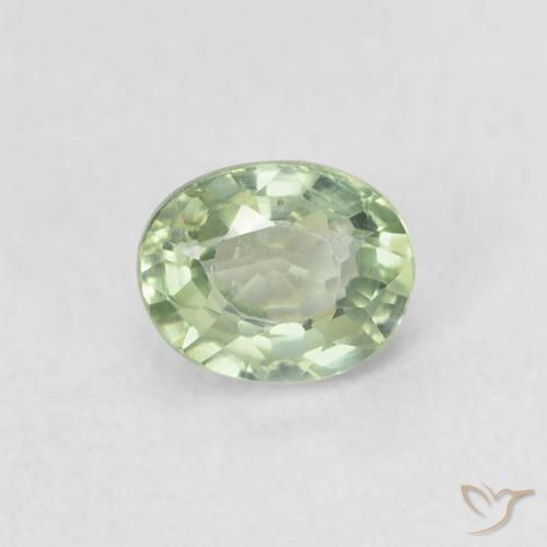 0.60ct Natürlicher Sehr helles Grün Saphir, Oval, VVS-VS