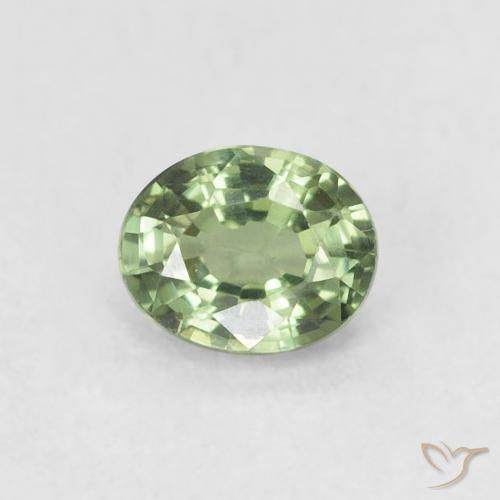0.55ct Natürlicher Salbeigrün Saphir, Oval, VVS-VS
