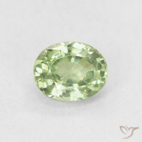 0.63ct Natürlicher Sehr helles Salbeigrün Saphir, Oval, VVS-VS
