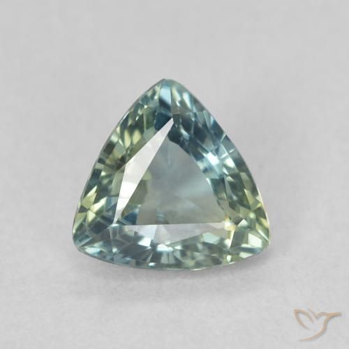 0.57ct Natürlicher Blaugrün Saphir, Trillion, VVS-VS
