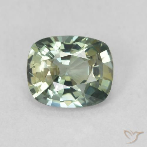 0.69ct Natürlicher Blau-grün Saphir, Kissen, VVS-VS