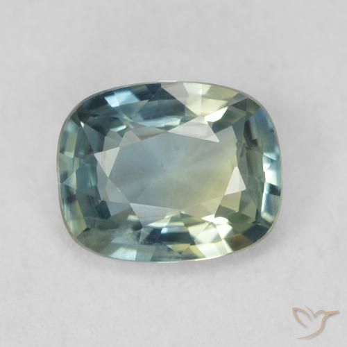 0.79ct Natürlicher Blau-grün Saphir, Kissen, VVS-VS