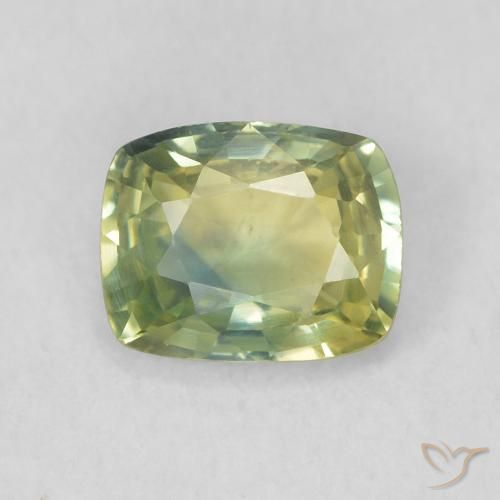 0.73ct Natürlicher Helles Waldgrün Saphir, Kissen, VVS-VS, Photo A