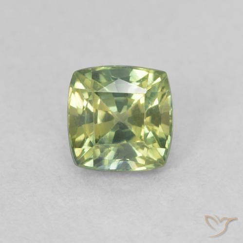 0.54ct Natürlicher Mittelgrün Saphir, Kissen, VVS-VS