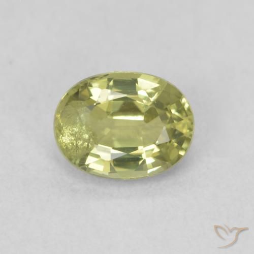 0.54ct Natürlicher Mittelgrün Saphir, Oval, SI