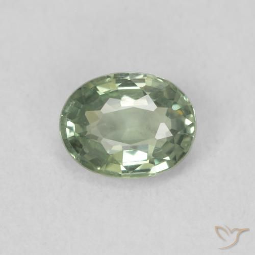 0.42ct Natürlicher hellgrün Saphir, Oval, VS