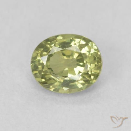 0.54ct Natürlicher Olivgrün Saphir, Oval, VS