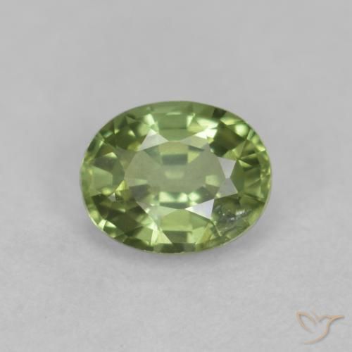 0.43ct Natürlicher Olivgrün Saphir, Oval, VS