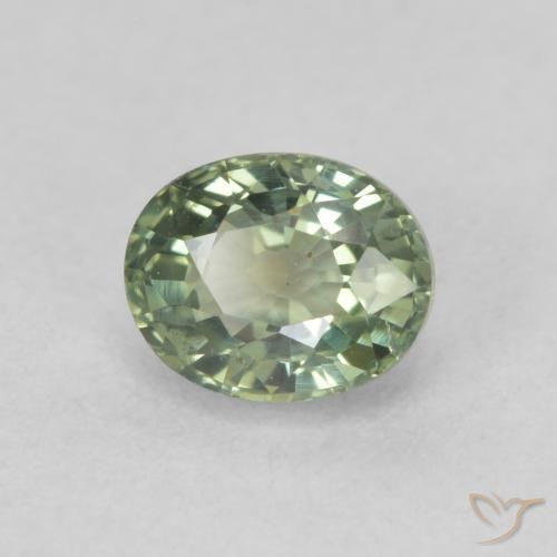 0.69ct Natürlicher hellgrün Saphir, Oval, VS