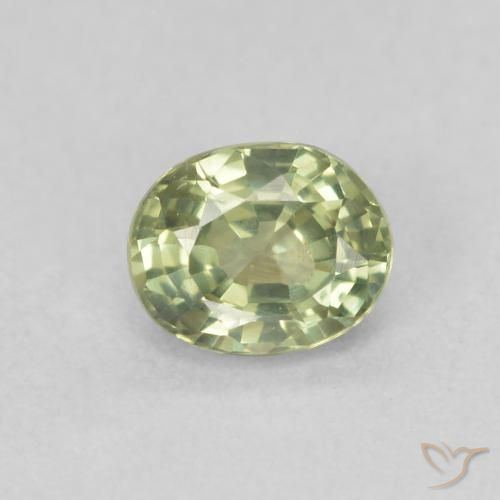 0.53ct Natürlicher Warmes Grün Saphir, Oval, VS