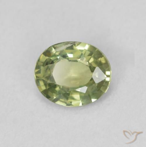 0.40ct Natürlicher Mittelgrün Saphir, Oval, VS