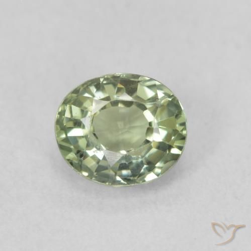 0.58ct Natürlicher Erdiges Grün Saphir, Oval, VVS