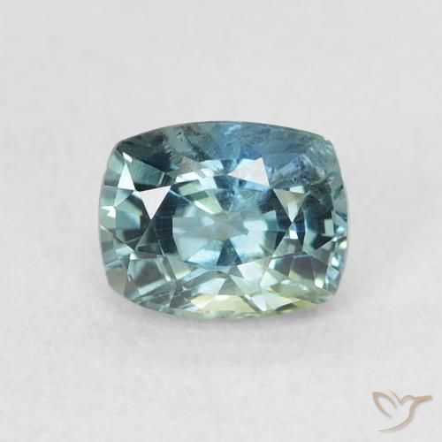 0.81ct Natürlicher Blaugrün Saphir, Kissen, VS