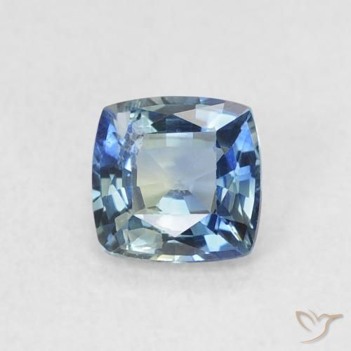 0.65ct Natürlicher Blaugrün Saphir, Kissen, VVS-VS