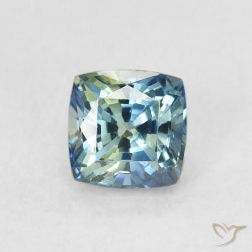 0.78ct Natürlicher Blaugrün Saphir, Kissen, VVS-VS
