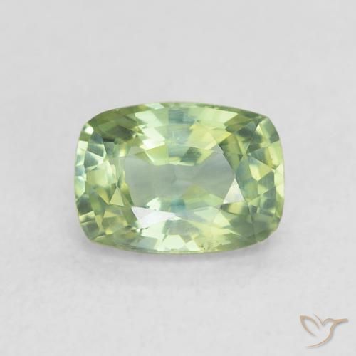 0.84ct Natürlicher Sehr helles Salbeigrün Saphir, Kissen, VS