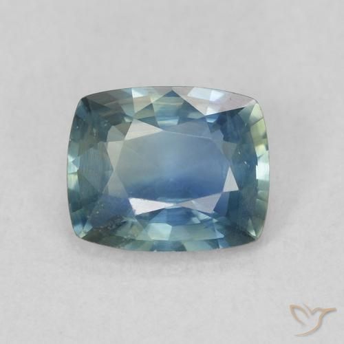 0.92ct Natürlicher Blaugrün Saphir, Kissen, VVS-VS