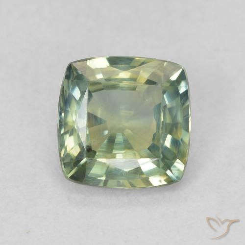 0.72ct Natürlicher Mittelblaues Grün Saphir, Kissen, VVS