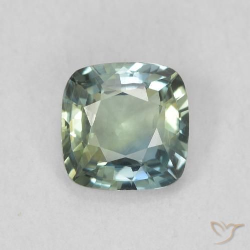 0.60ct Natürlicher Blaugrün Saphir, Kissen, VVS