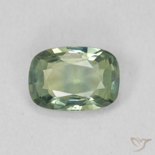0.92ct Natürlicher grünlich-blau Saphir, Kissen, VVS