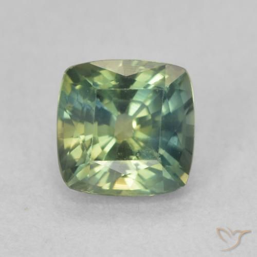 0.91ct Natürlicher grünlich-blau Saphir, Kissen, VVS-VS