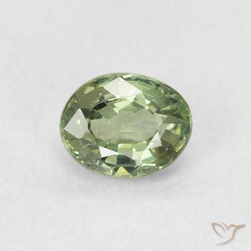 0.62ct Natürlicher Graugrün Saphir, Oval, VVS