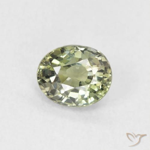0.52ct Natürlicher hellgrün Saphir, Oval, VVS
