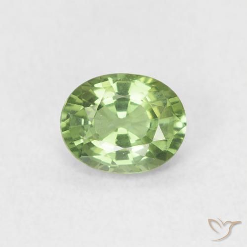 0.48ct Natürlicher Mittelgrün Saphir, Oval, VVS