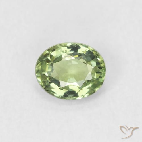 0.45ct Natürlicher Mittelgrün Saphir, Oval, VVS