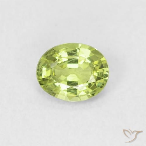 0.40ct Natürlicher limettengrün Saphir, Oval, VS