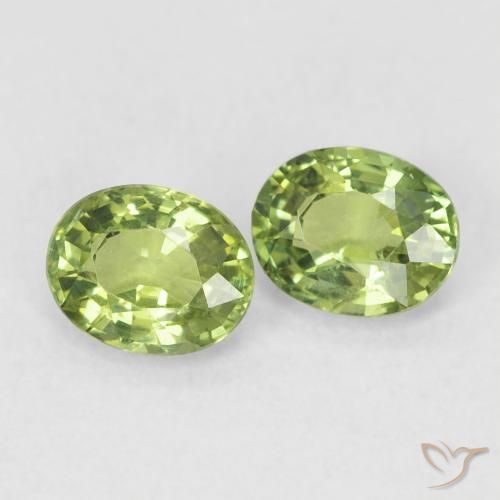 0.80ctw Natürlicher Helles Waldgrün Saphir, Oval, VS