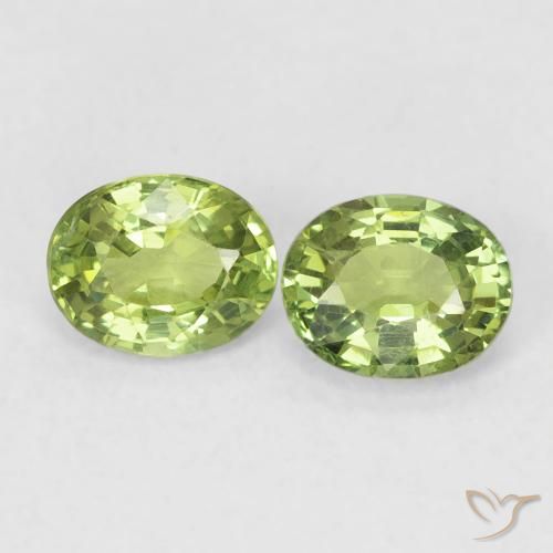 0.80 ct natürliche Helles Waldgrün Saphir-Edelsteine, Oval, VS