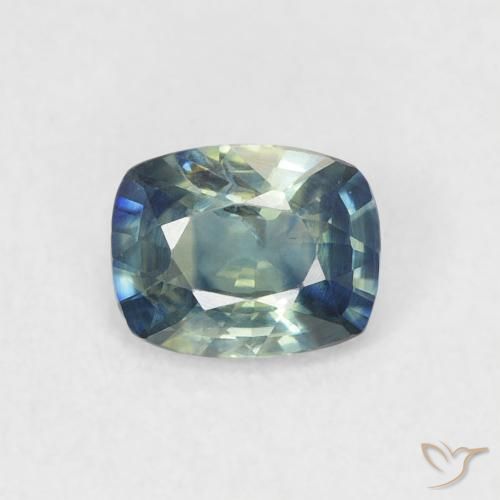 0.59ct Natürlicher Blaugrün Saphir, Kissen, VVS-VS