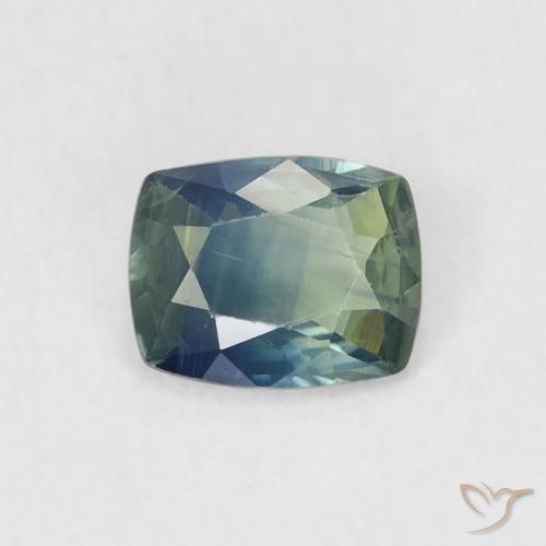 0.55ct Natürlicher Blaugrün Saphir, Kissen, VS