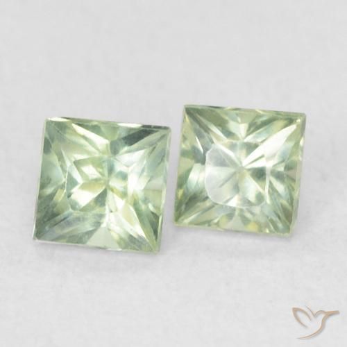 0.45 ct natürliche Blasses Grün Saphir-Edelsteine, Quadrat, VS