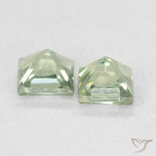 0.45 ct natürliche Blasses Grün Saphir-Edelsteine, Quadrat, VS