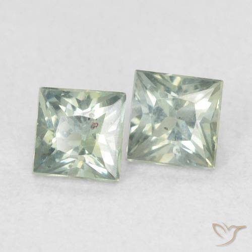 0.44 ct natürliche Grünliches Grau Saphir-Edelsteine, Quadrat, VS