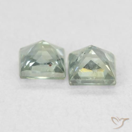 0.44 ct natürliche Grünliches Grau Saphir-Edelsteine, Quadrat, VS