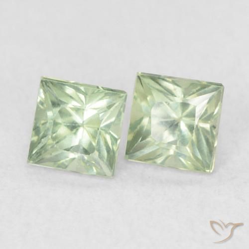 0.48 ct natürliche hellgrün Saphir-Edelsteine, Quadrat, VS