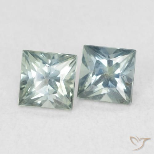 0.43 ct natürliche Grünliches Grau Saphir-Edelsteine, Quadrat, VS