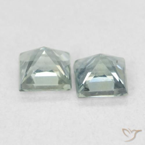 0.43 ct natürliche Grünliches Grau Saphir-Edelsteine, Quadrat, VS