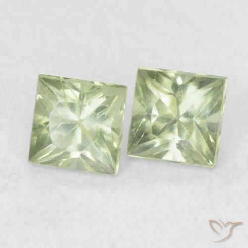 0.46 ct natürliche Helles Birnengrün Saphir-Edelsteine, Quadrat, VS