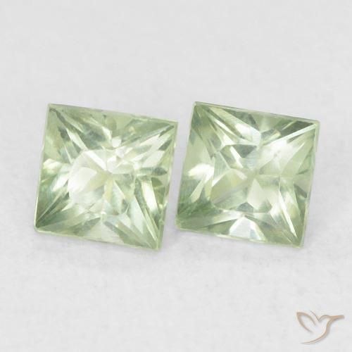 0.43 ct natürliche Sehr helles Salbeigrün Saphir-Edelsteine, Quadrat, VS
