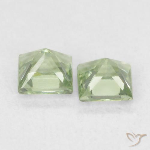 0.43 ct natürliche Sehr helles Salbeigrün Saphir-Edelsteine, Quadrat, VS