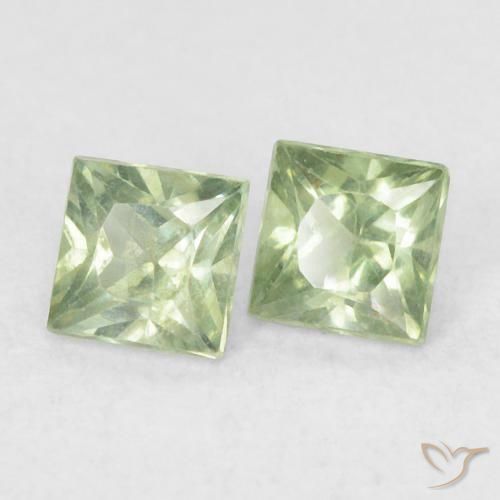 0.43 ct natürliche Mittelgrün Saphir-Edelsteine, Quadrat, VS
