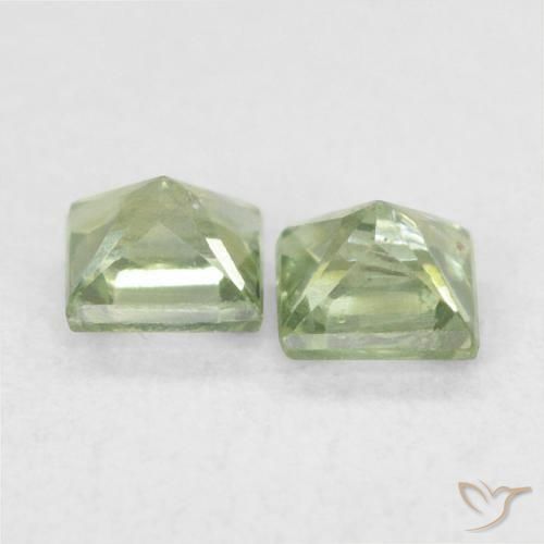 0.43 ct natürliche Mittelgrün Saphir-Edelsteine, Quadrat, VS