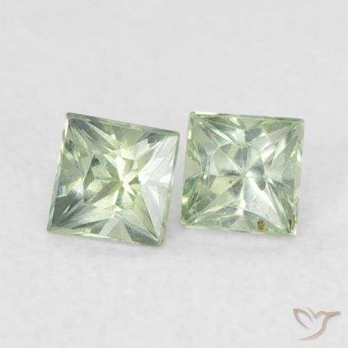 0.44 ct natürliche hellgrün Saphir-Edelsteine, Quadrat, VS