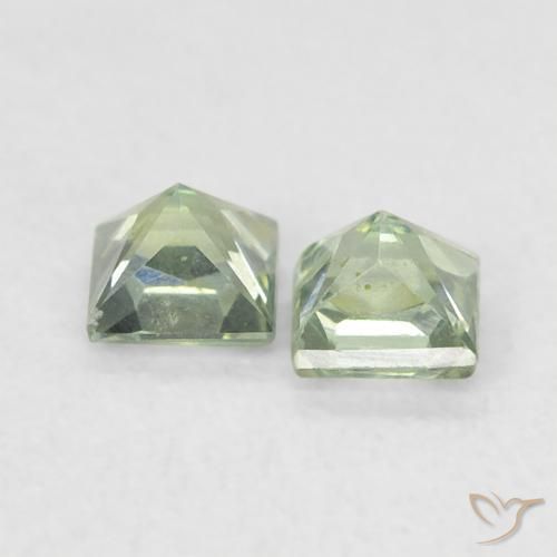 0.44 ct natürliche hellgrün Saphir-Edelsteine, Quadrat, VS