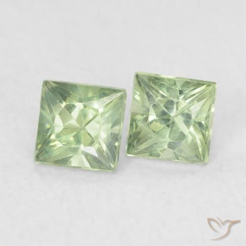 0.44 ct natürliche Helles Salbeigrün Saphir-Edelsteine, Quadrat, VS